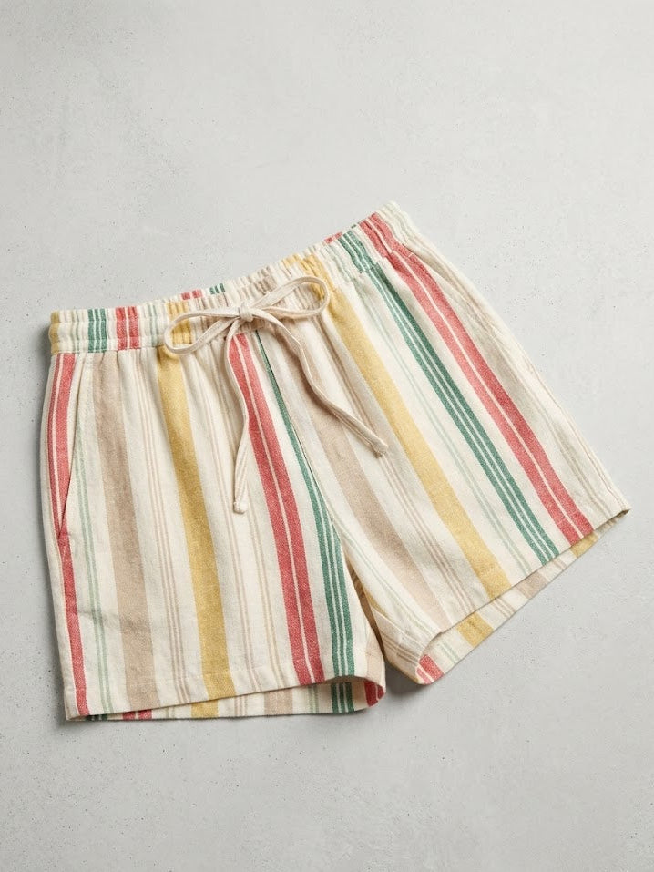 image of Anette Striped Knit Shorts