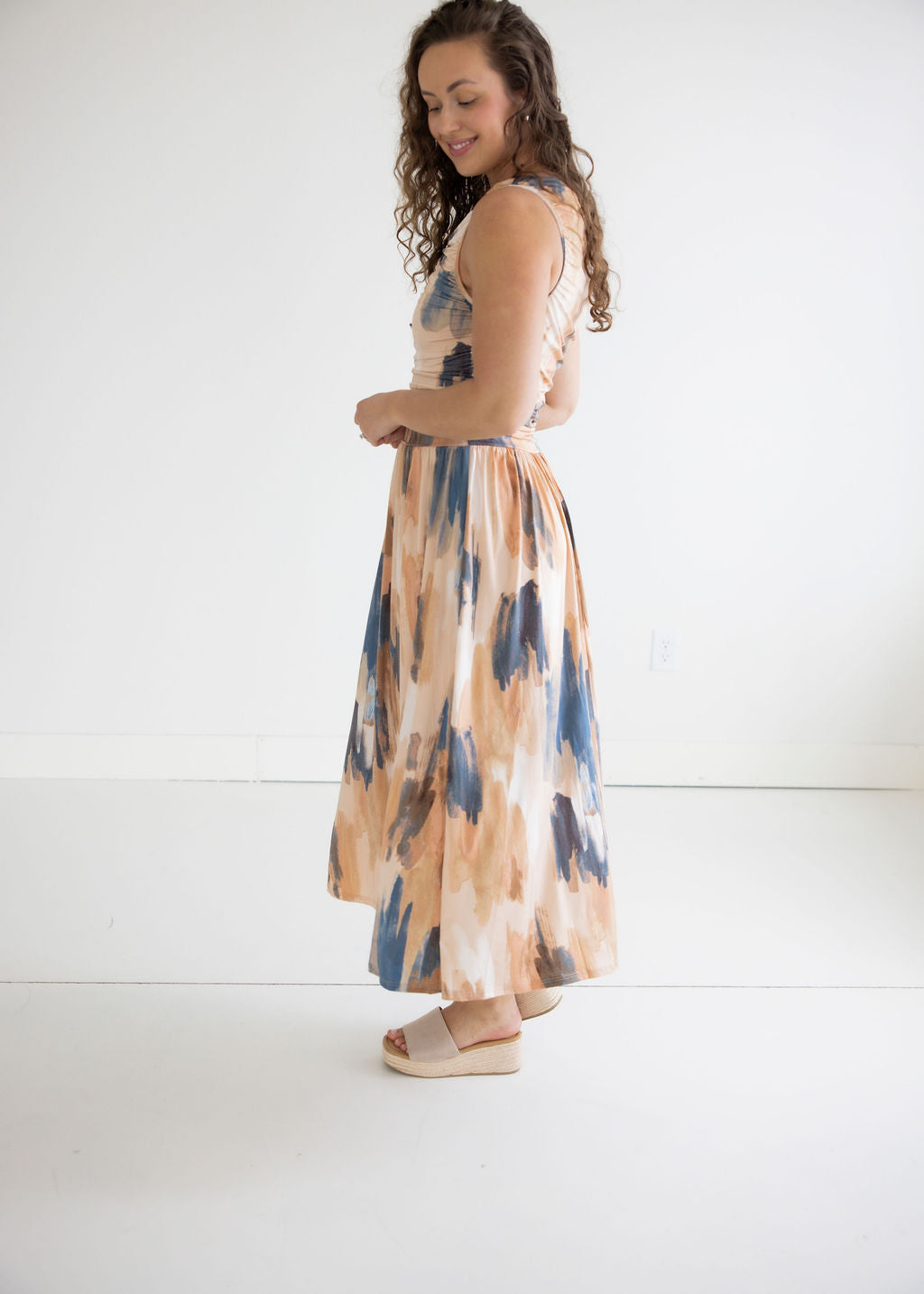 Nora Ruched Midi Dress