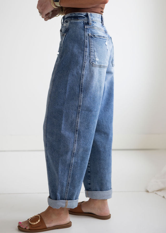 Corin Cello Cuffed Barrel Jeans