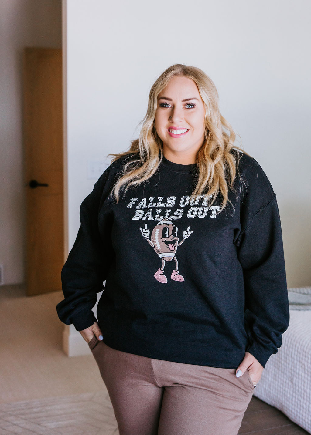 image of Curvy Falls Out Graphic Sweatshirt