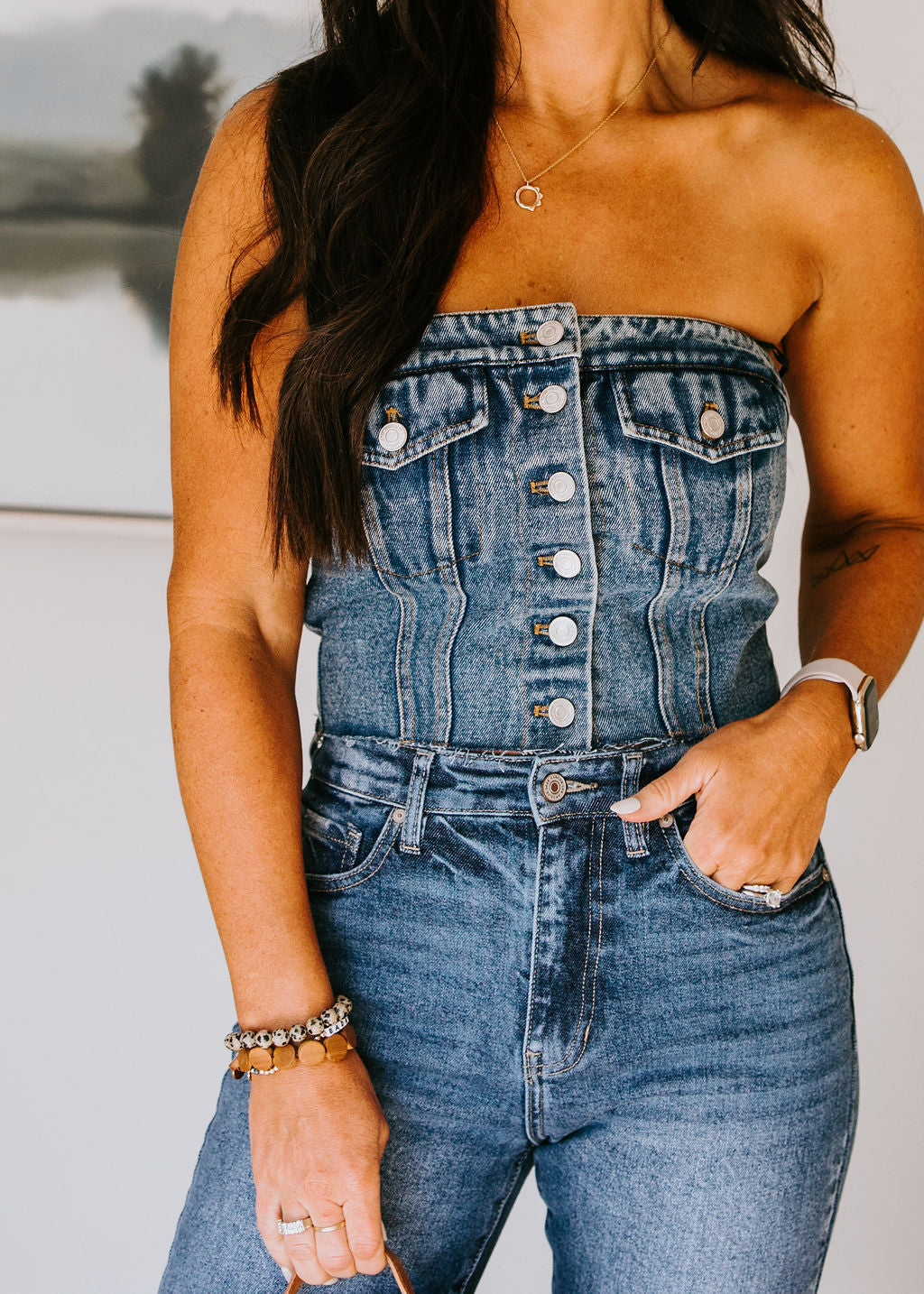 Kaylani Denim Corset Top