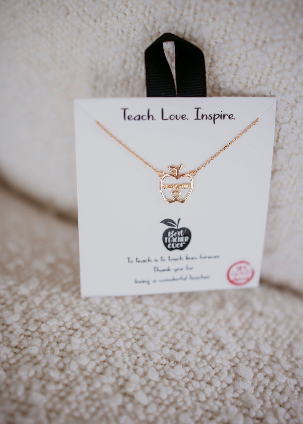 image of Teacher Apple Shaped Charm Necklace