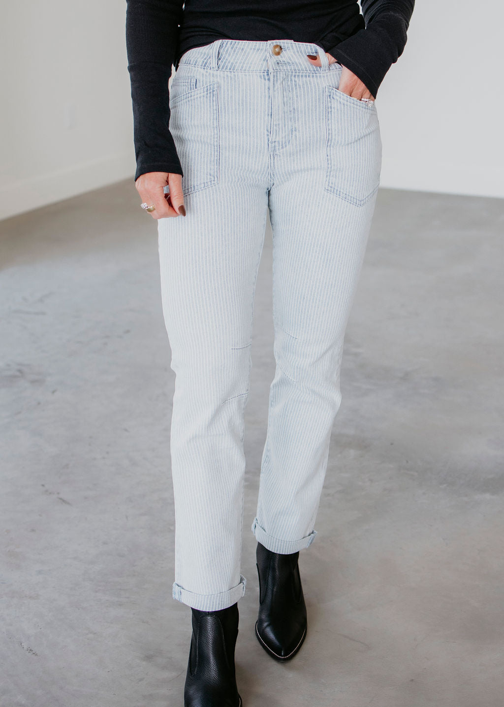 image of Sayla KanCan Striped Straight Jean