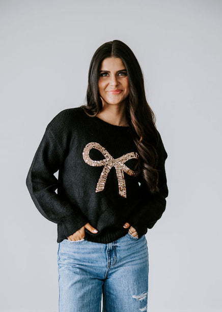 Dazzling Sequin Bow Sweater product view
