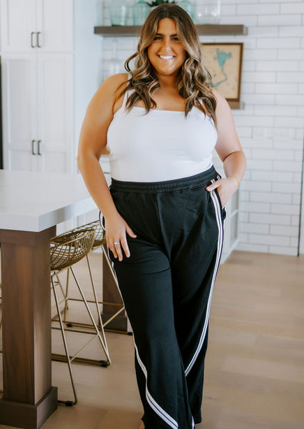 Curvy Stripe Wide Leg Pants | Lauriebelles Curvy Stripe Wide Leg Pants | Lauriebelles