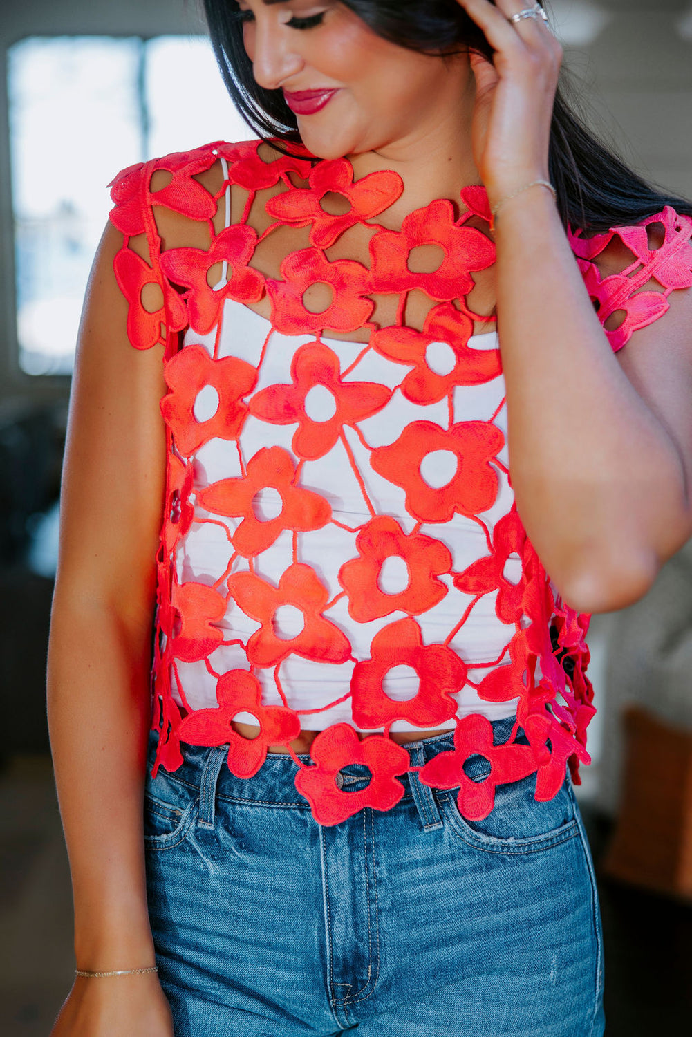 Jeanie Floral Lace Top