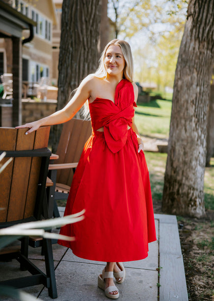 Nicki Bow Midi Dress | Lauriebelles Nicki Bow Midi Dress | Lauriebelles