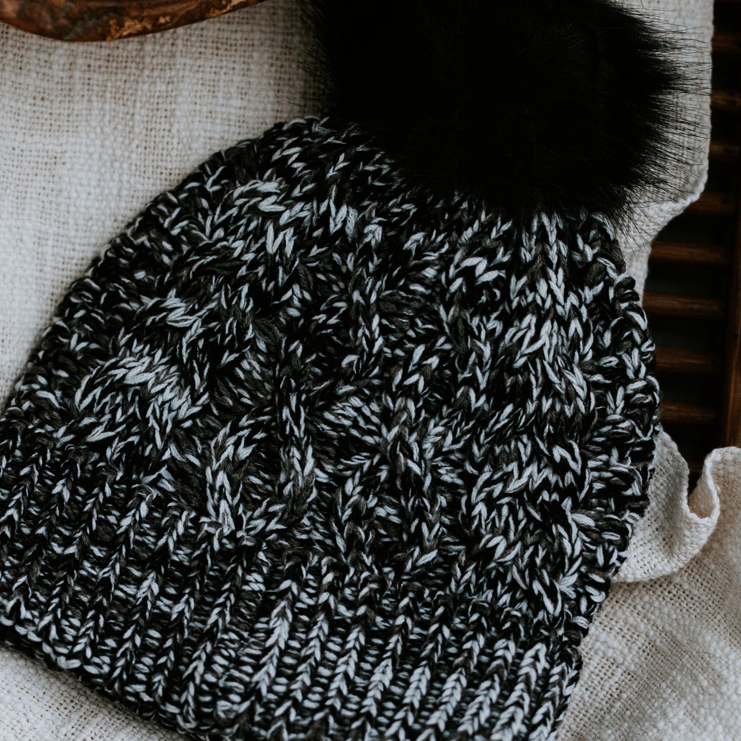 Sevin Pom Knit Beanie