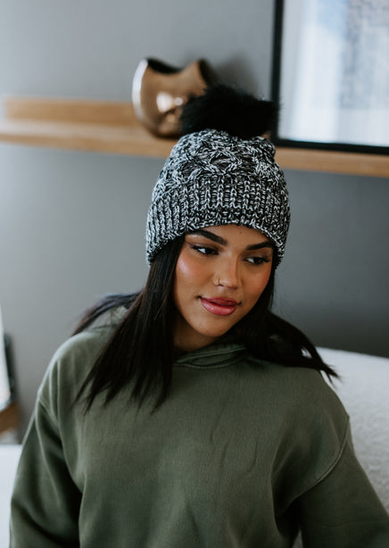 Sevin Pom Knit Beanie