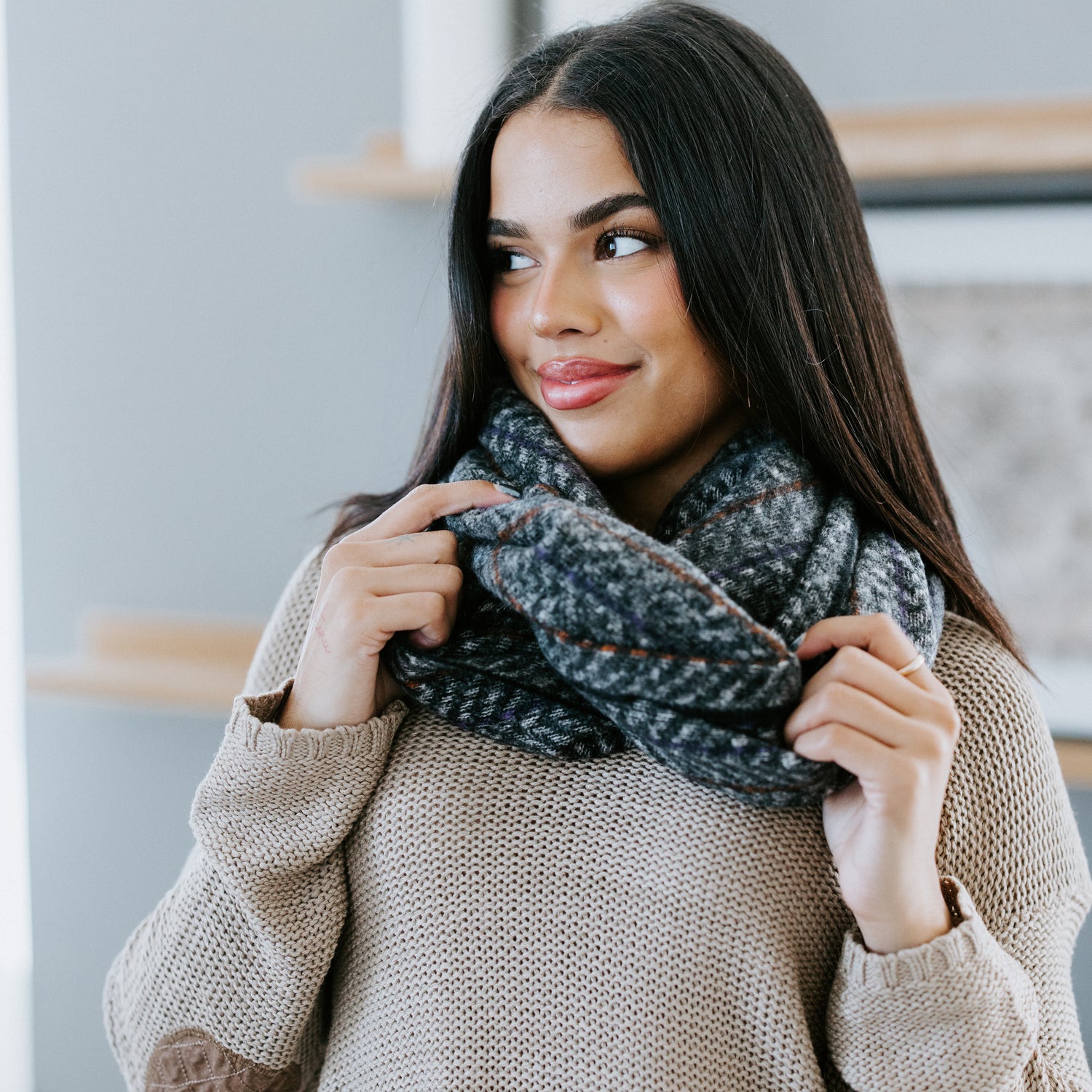 Joie Herringbone Infinity Scarf