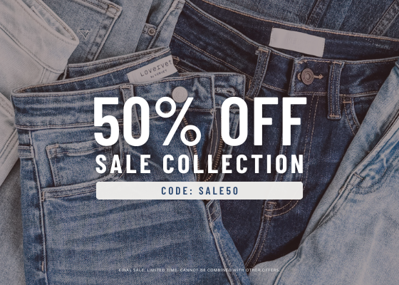 50% OFF SALE COLLECTION use code: SALE50
