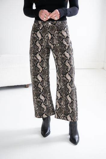Marisol Snake Print Barrel Jean