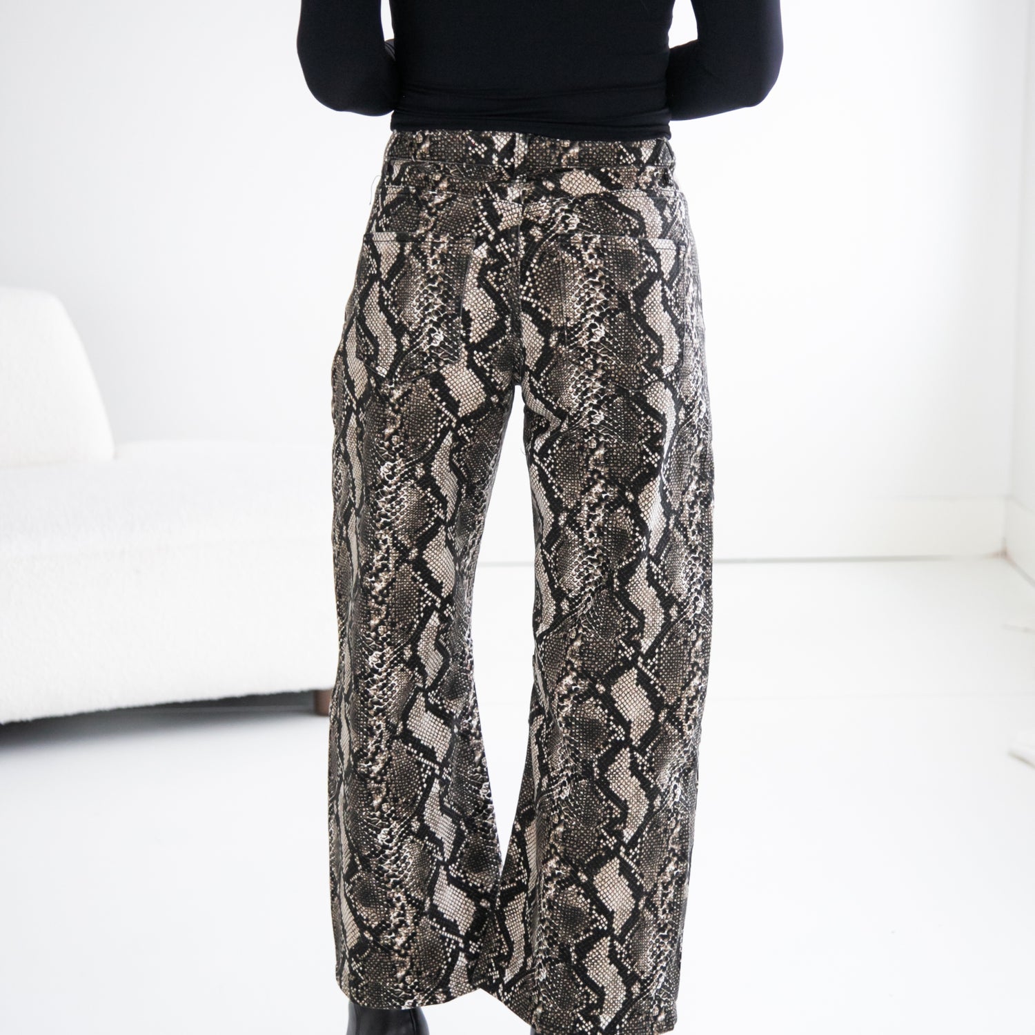 Marisol Snake Print Barrel Jean