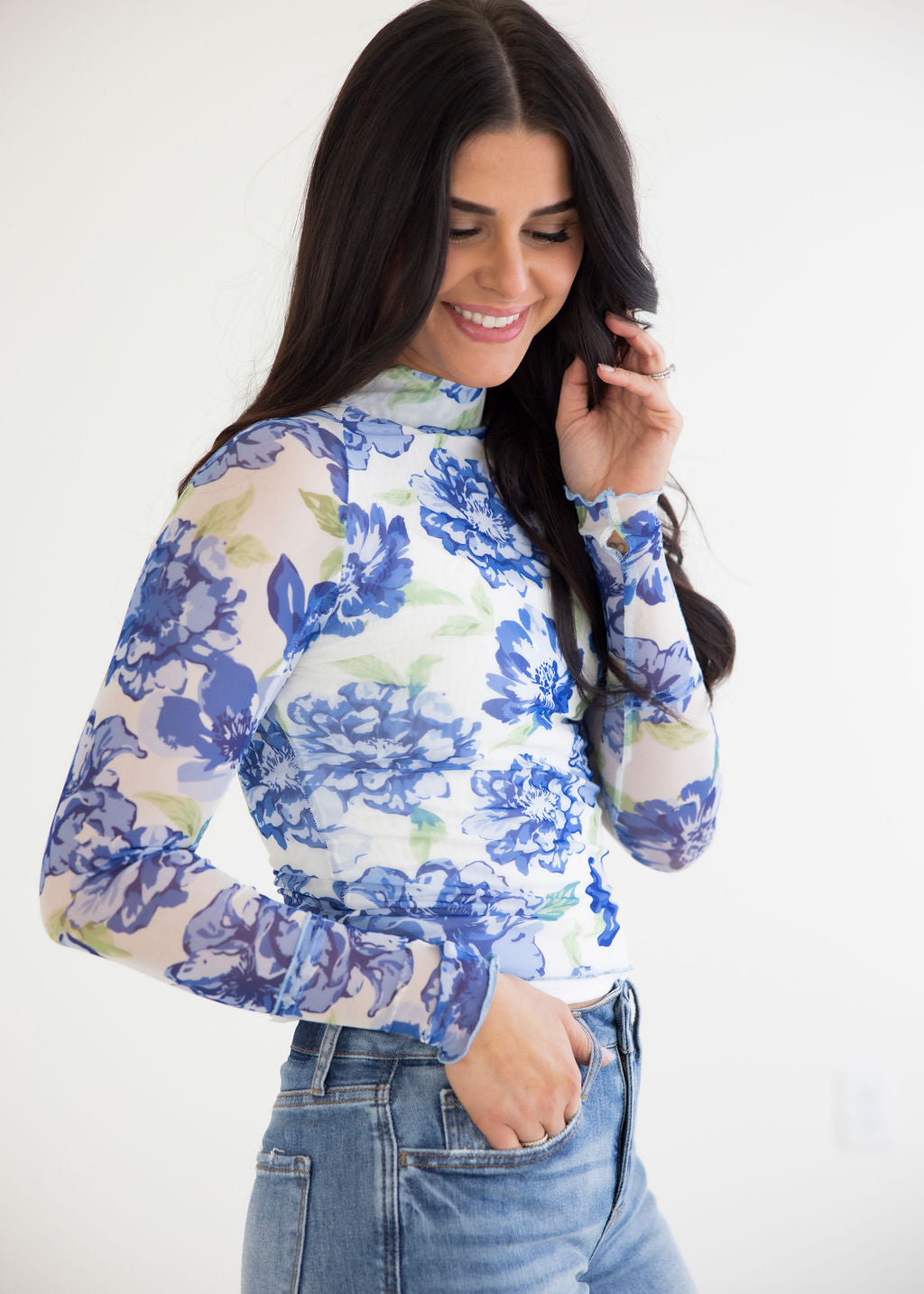 image of Audrey Floral Mesh Top