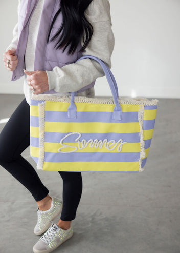 Summer Striped Tote Bag