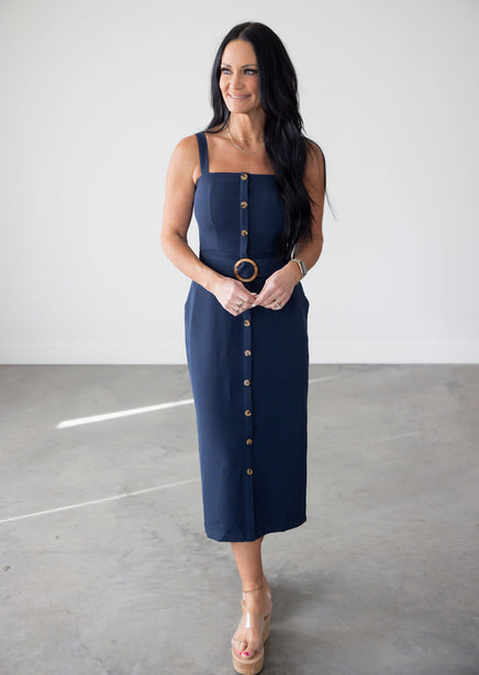 Aliza Button Midi Dress product view