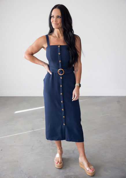 Aliza Button Midi Dress | Lauriebelles Aliza Button Midi Dress | Lauriebelles