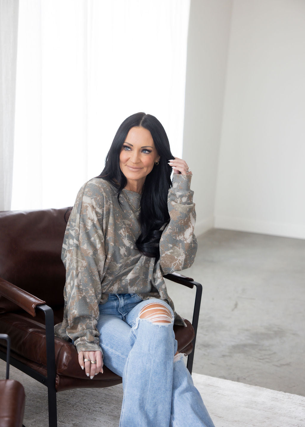 Sky Waffle Long Sleeve by Lily & Lottie