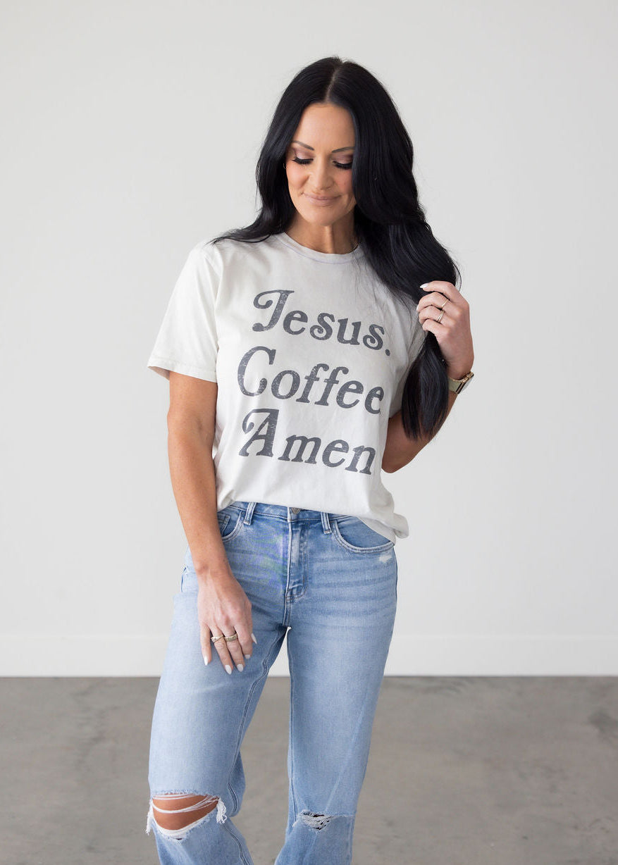 Jesus Coffee Amen Graphic Tee