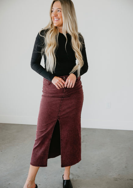 Riker Twill Maxi Skirt product view