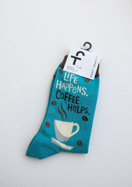 Life Happens Coffee Helps Socks product view