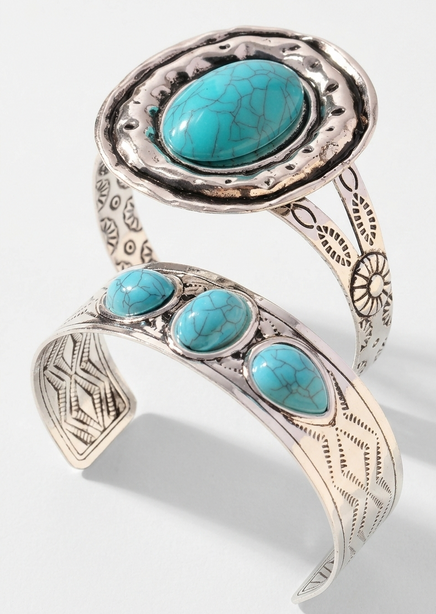 Turquoise Metal Bracelet Set product view