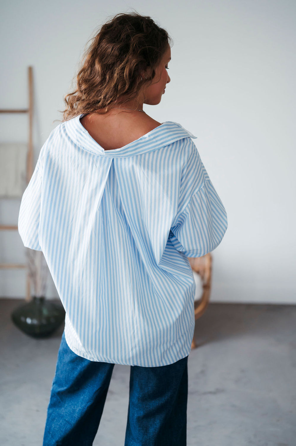 Nash Striped Button Down Top