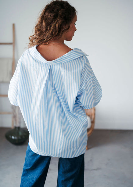 Nash Striped Button Down Top