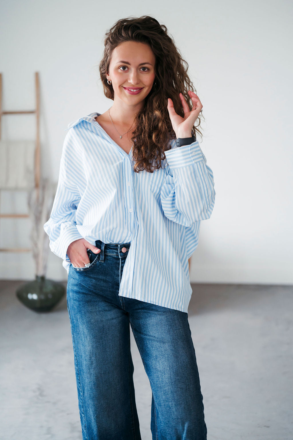 image of Nash Striped Button Down Top