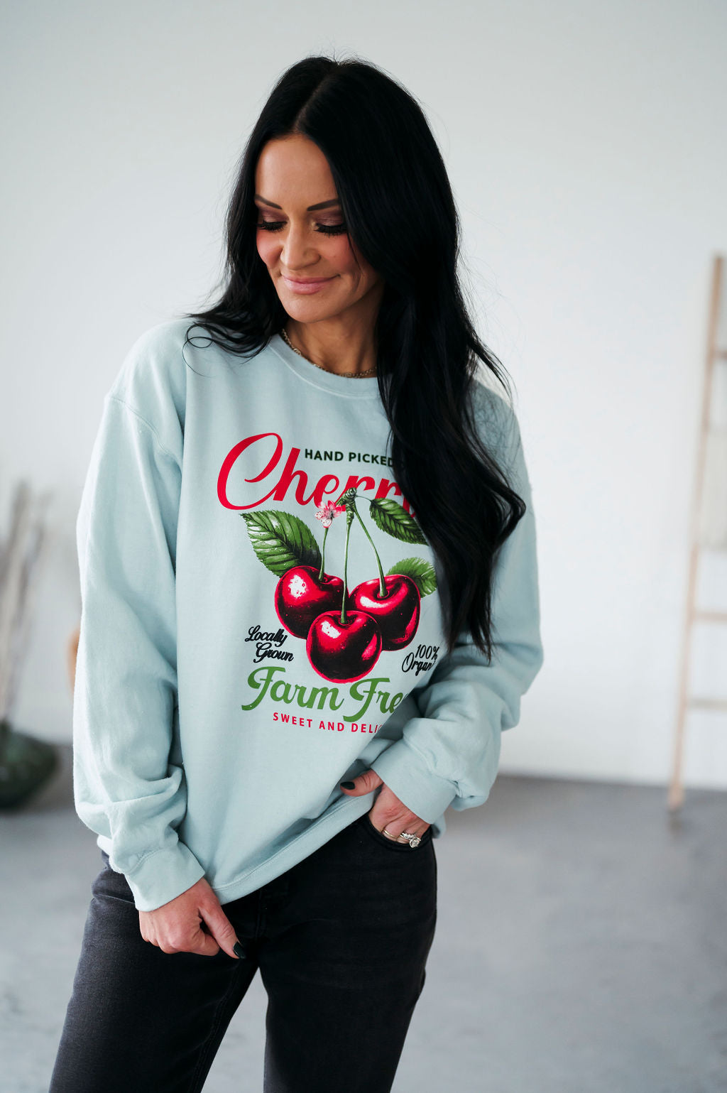 image of Farm Fresh Cherries Graphic Crew