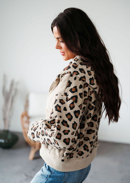 Maye Leopard Print Zip Jacket