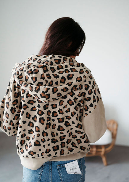 Maye Leopard Print Zip Jacket