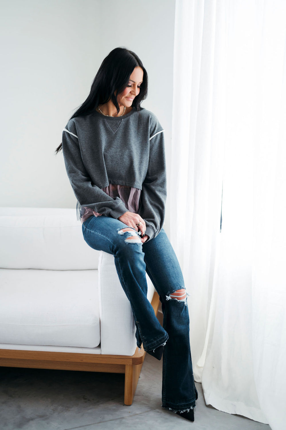 Adrienne Peplum Sweatshirt