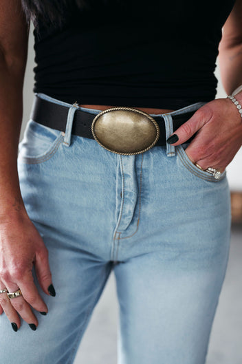 Western Oval Buckle Belt
