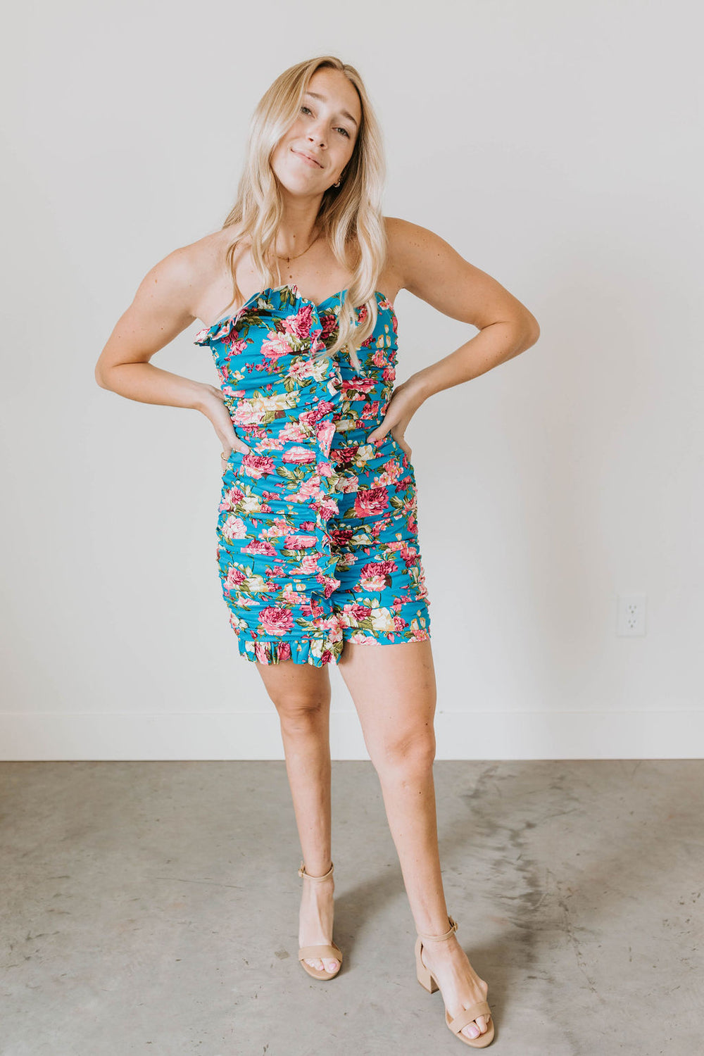 Giselle Floral Ruched Dress