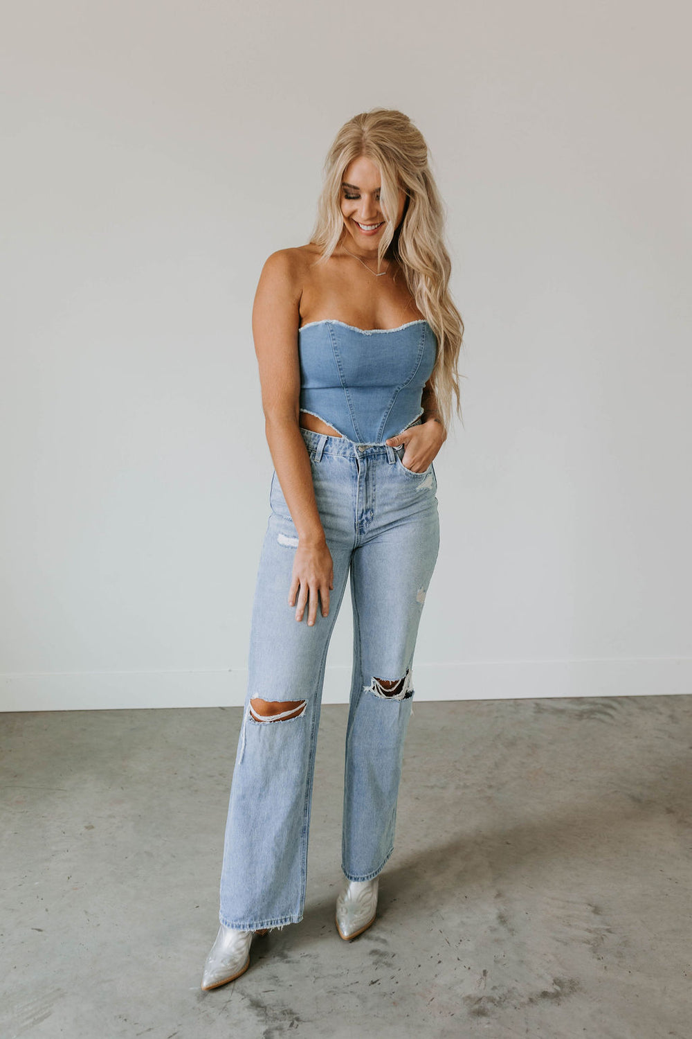 Marcella Denim Top