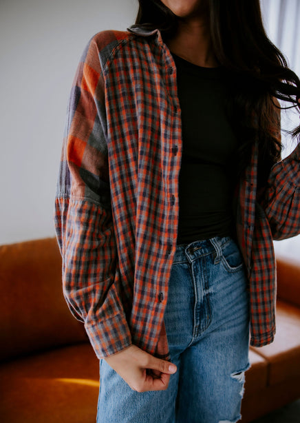 Starla Plaid Button Down Top product view