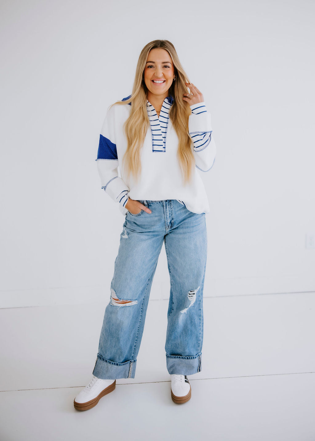 Bryar Contrast Stripe Pullover