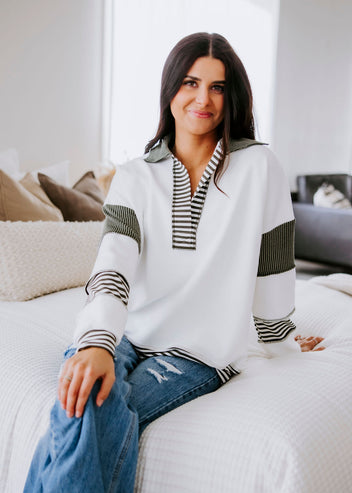 Bryar Contrast Stripe Pullover