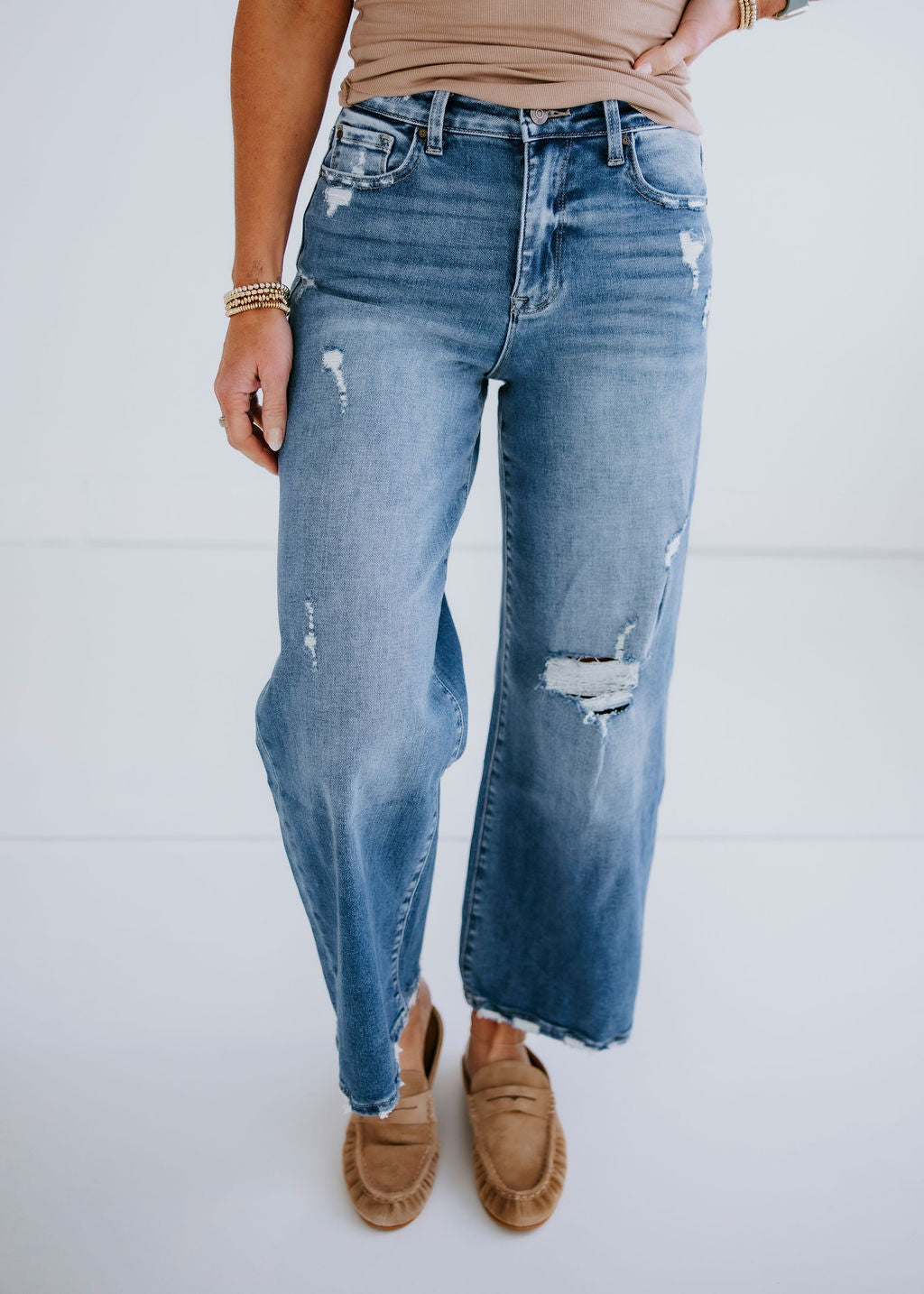 Keldon Petra Crop Wide Leg Jeans