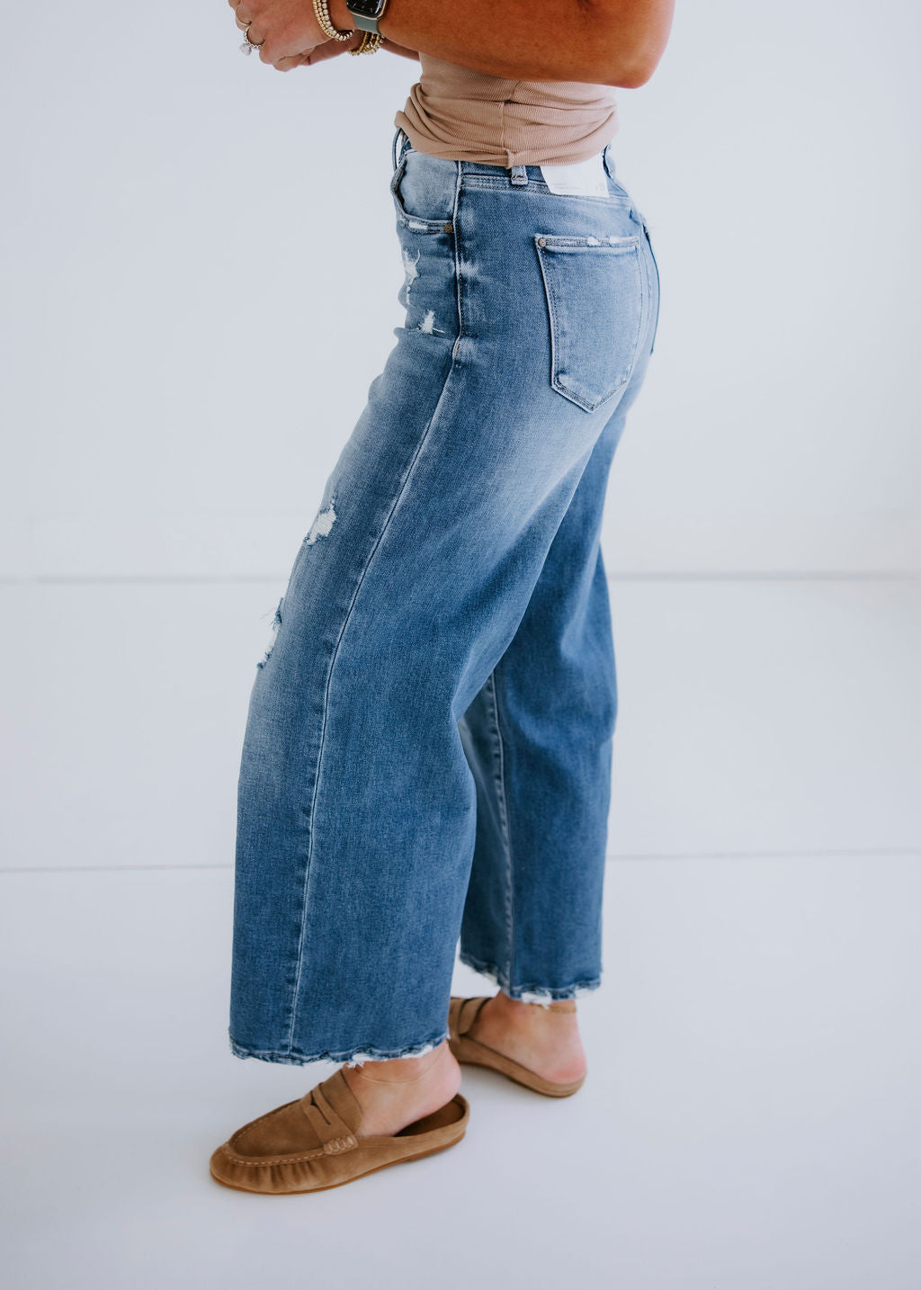 Keldon Petra Crop Wide Leg Jeans