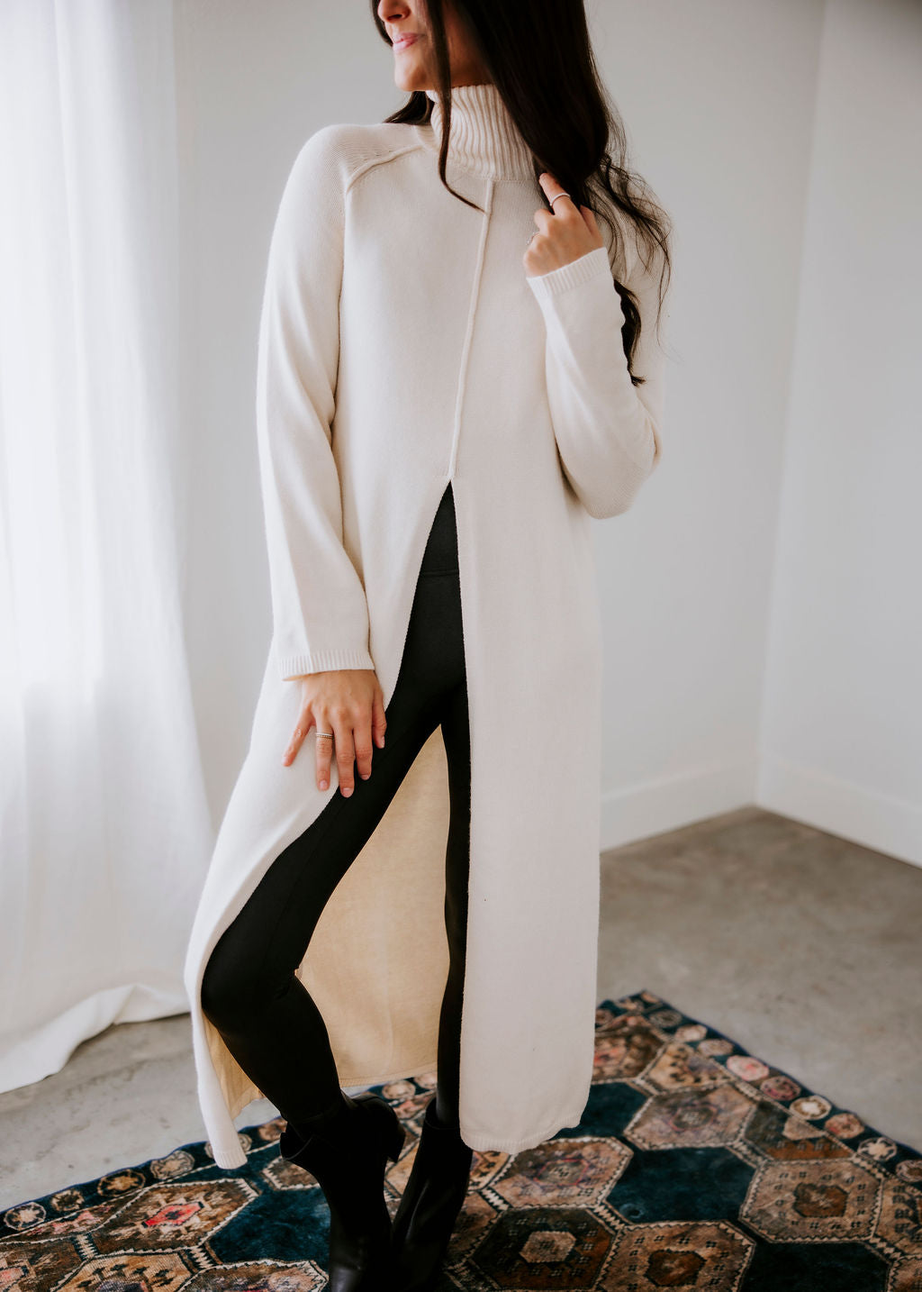 Lizbeth High Slit Sweater