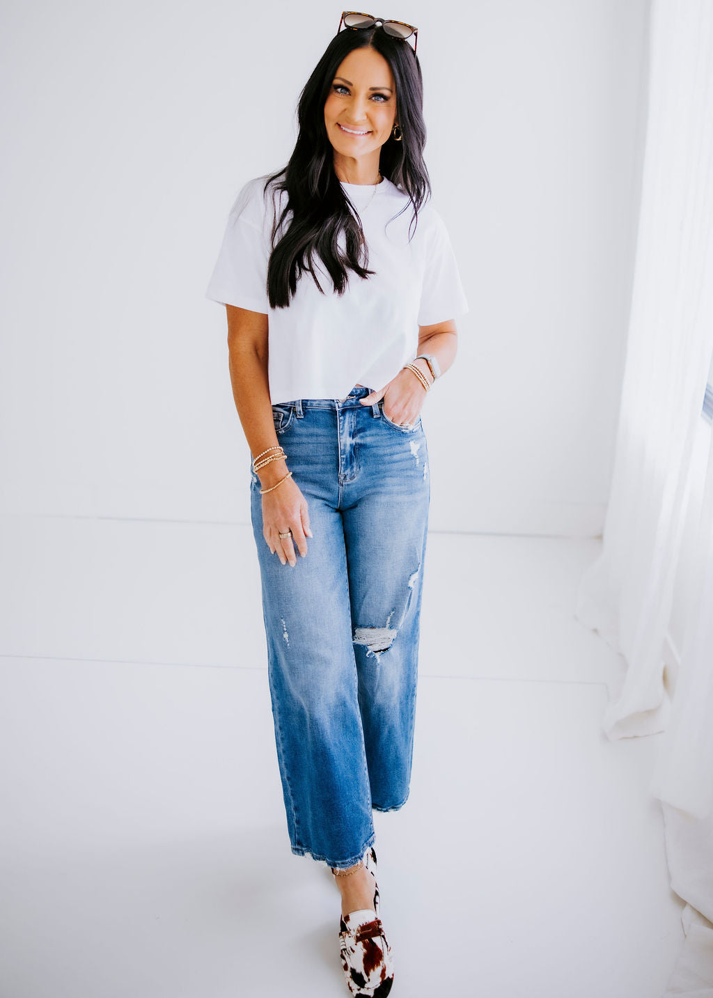 Keldon Petra Crop Wide Leg Jeans