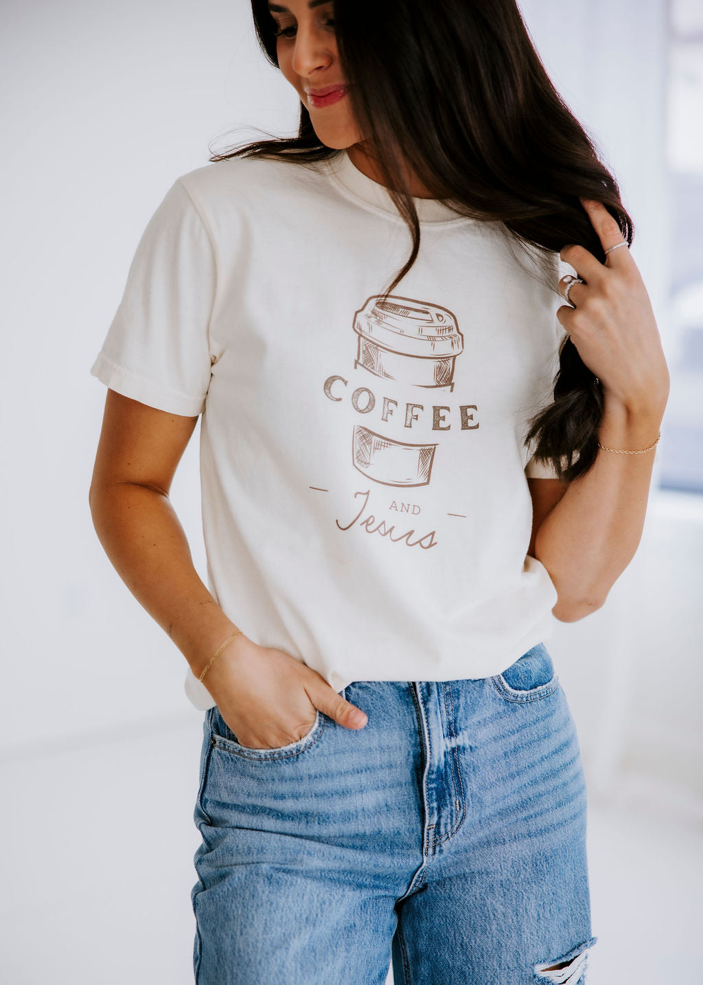 image of Coffee and Jesus Graphic Tee