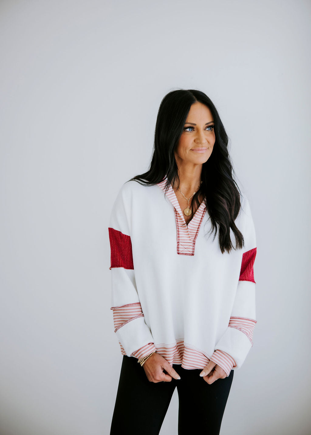 Bryar Contrast Stripe Pullover