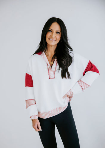 Bryar Contrast Stripe Pullover