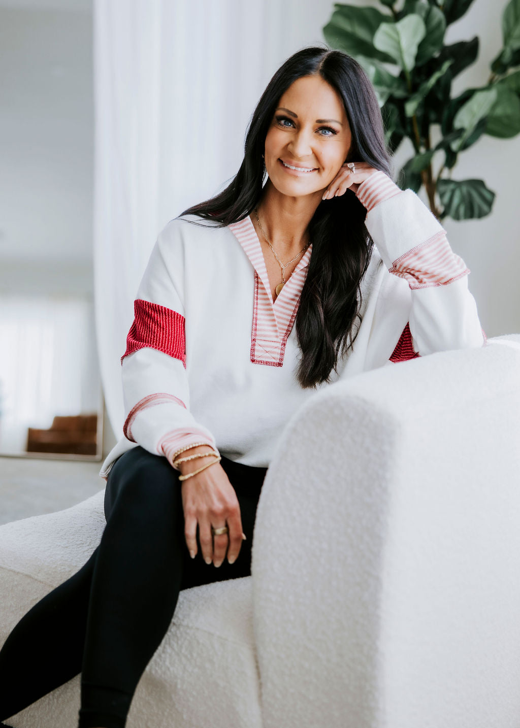 Bryar Contrast Stripe Pullover