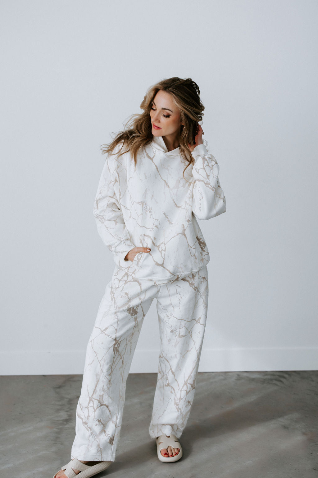 image of Marble Wide Leg Pant by Lily & Lottie