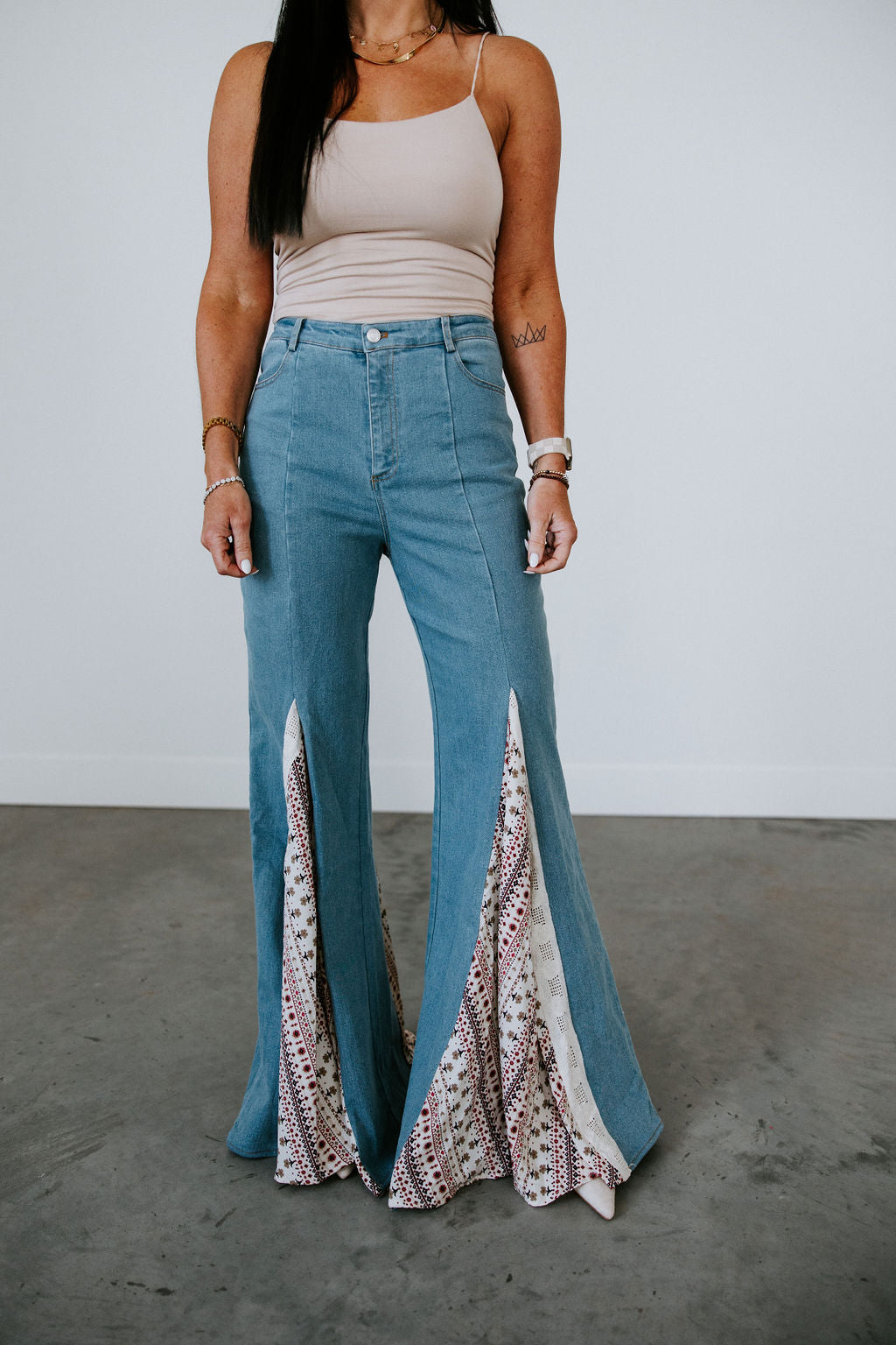 image of Cheyenne Lace Wide Leg Jeans