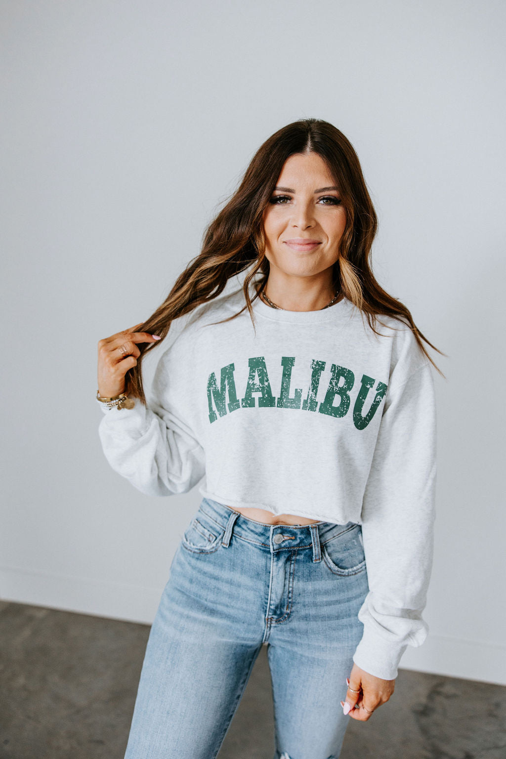 image of Malibu Cropped Graphic Sweatshirt